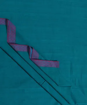 0.35m Handloom Cotton Fabric Teal Blue