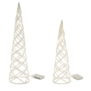 16-19.5" LED Snow Twist Cone Trees