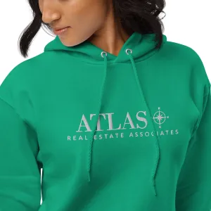 Atlas White Embroidered Unisex Fleece Hoodie