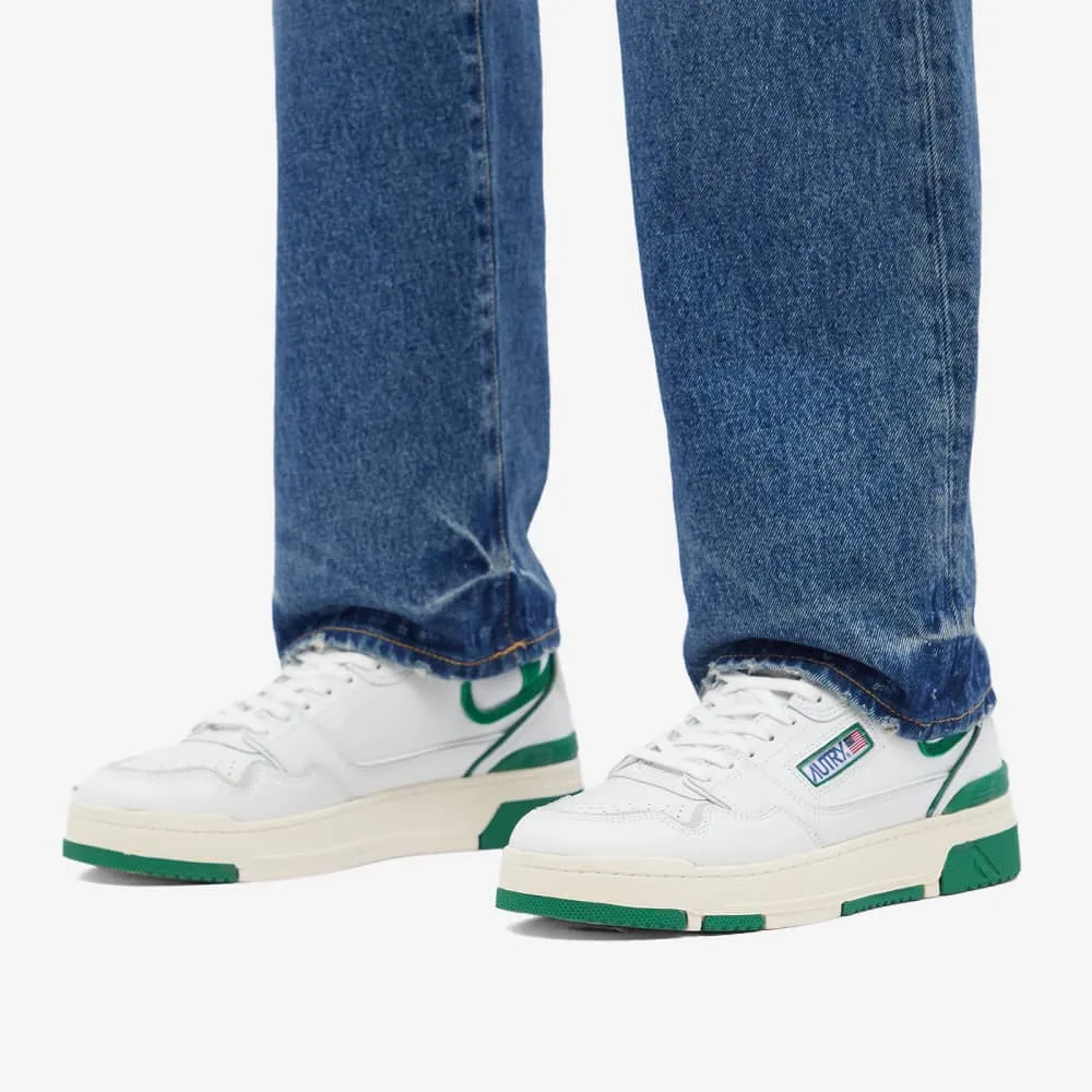 Autry CLC Low Leather Sneakers, White/Green