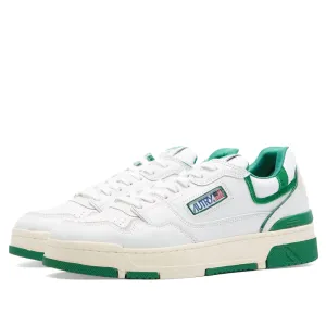 Autry CLC Low Leather Sneakers, White/Green