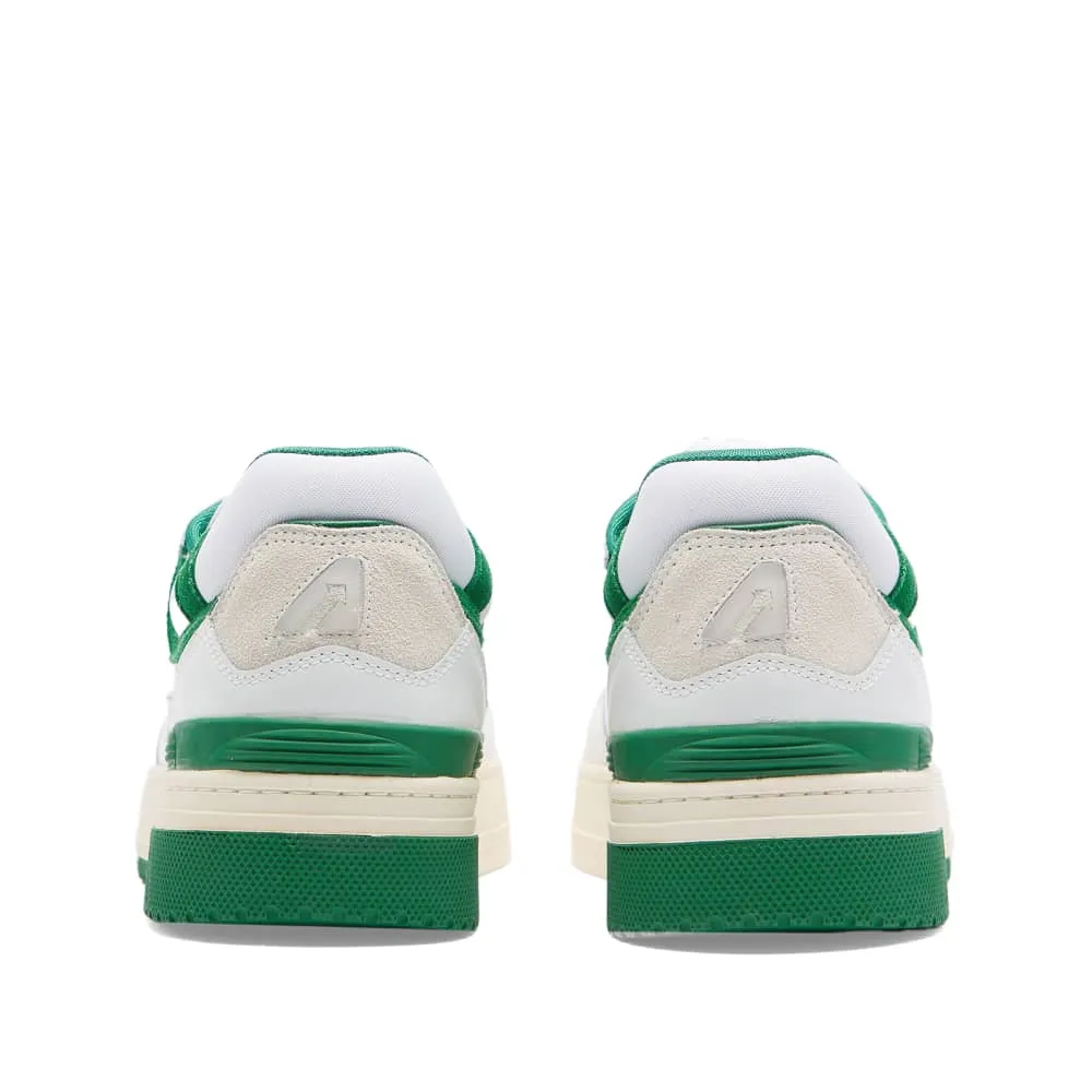 Autry CLC Low Leather Sneakers, White/Green
