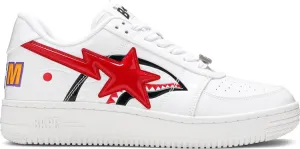 Bapesta Low White Shark Face Sneakers, white