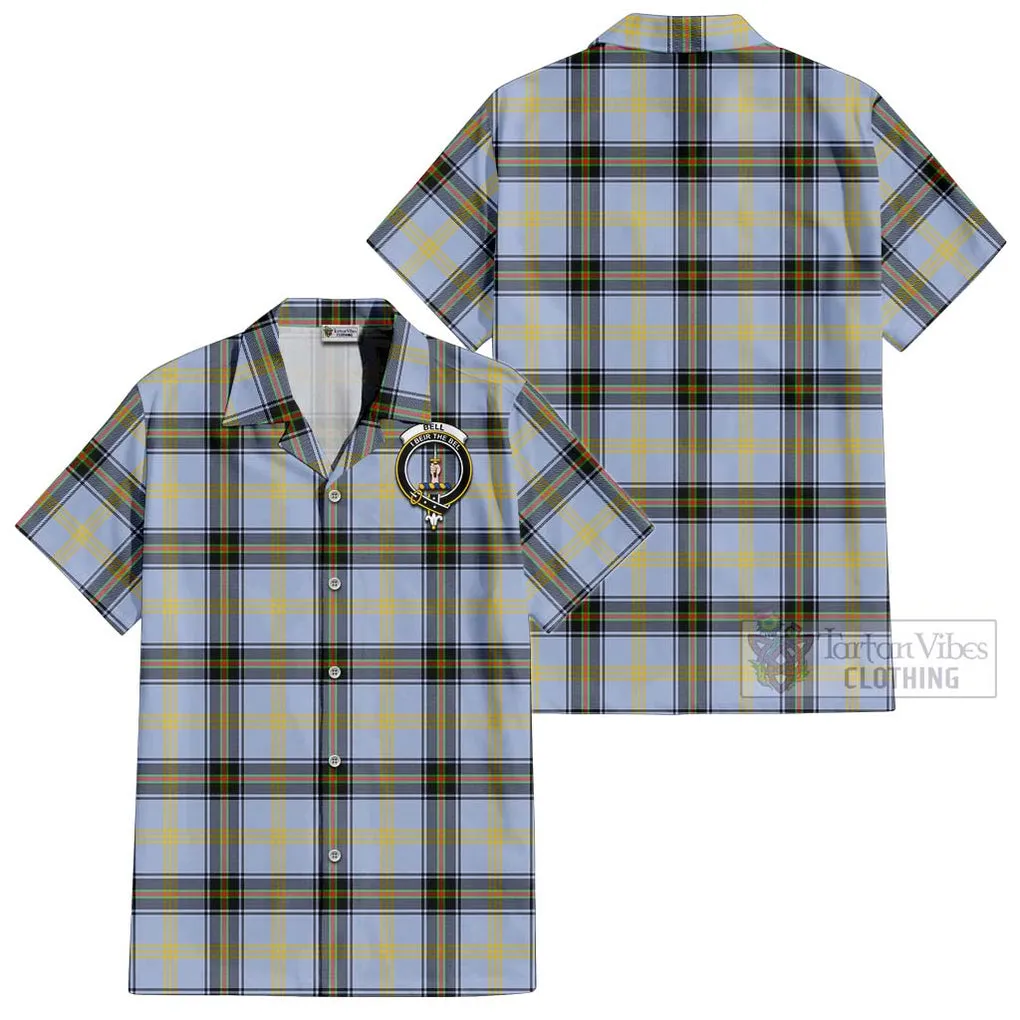 Bell of the Borders Tartan Cotton Hawaiian Shirt with Family Crest