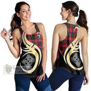 Belshes Tartan Women's Racerback Tanks with Family Crest and Celtic Symbol Style