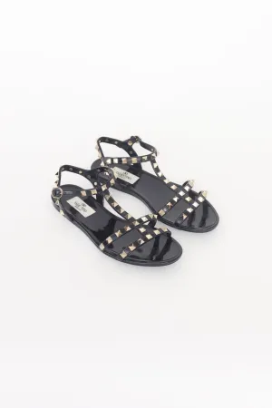Black Rockstud Jelly Sandal