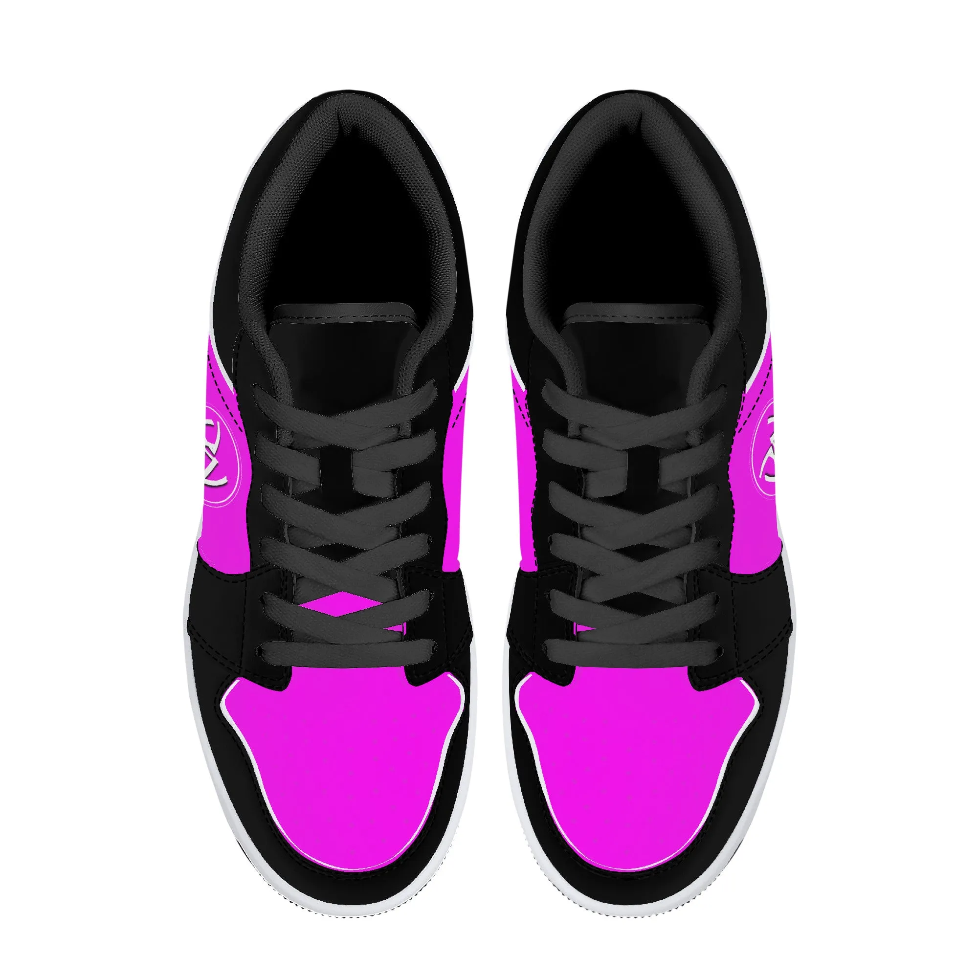 D15 Low-Top Leather Sneakers - Black and Pink