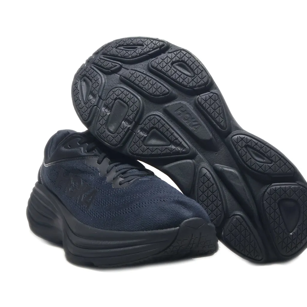 Hoka Bondi 8 Low-Top Sneakers Fabric Black Colour For Men