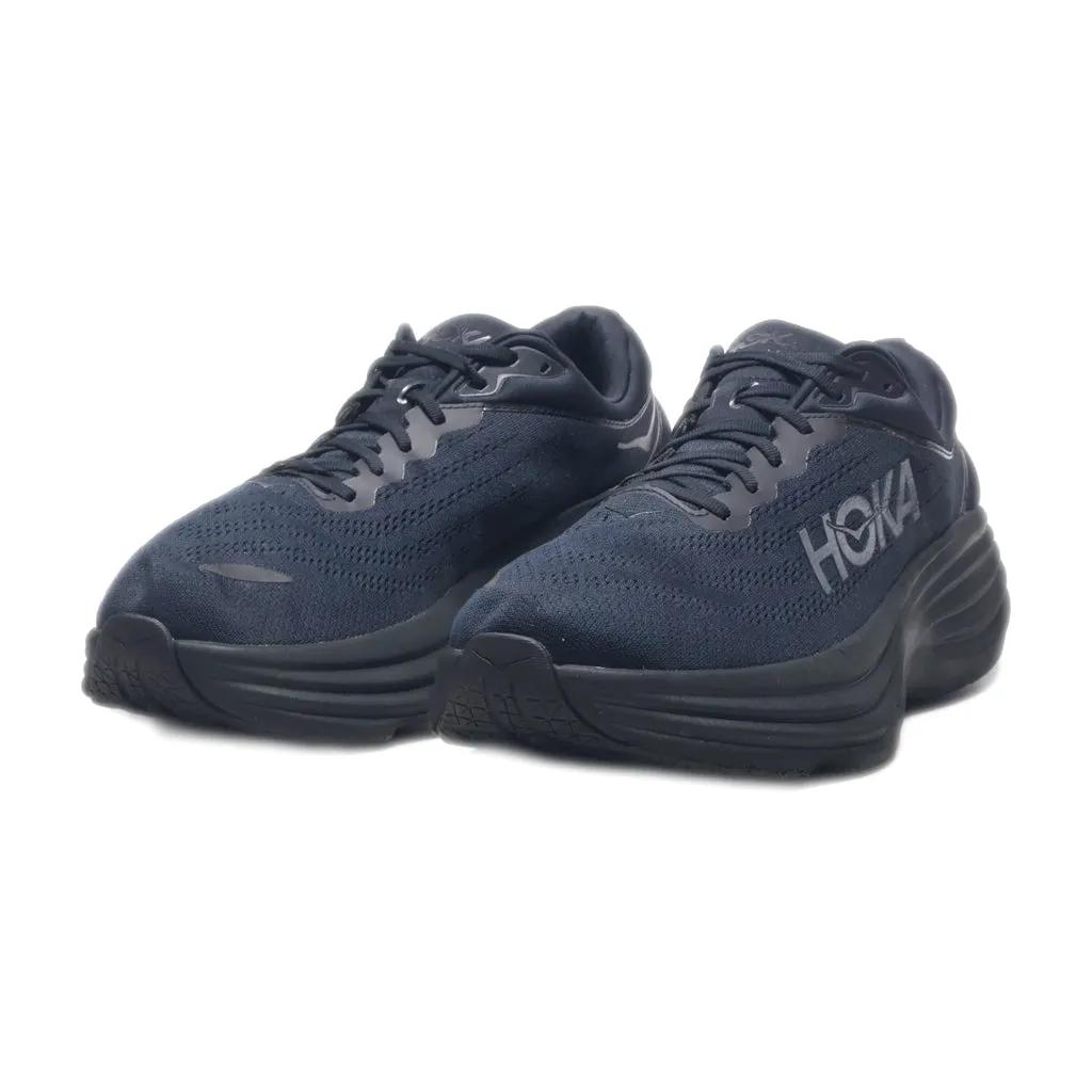 Hoka Bondi 8 Low-Top Sneakers Fabric Black Colour For Men