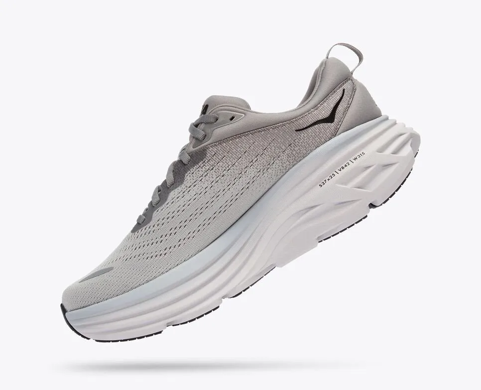Hoka Mens Bondi 8 Wide- Sharkskin/Harbor Mist (1127953-SHMS)