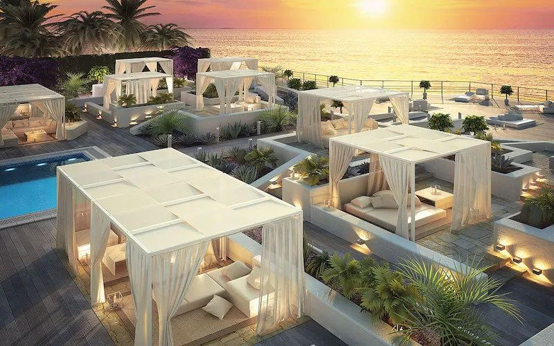 KUBE -SHADING PERGOLA WITH WOVEN CANOPIES
