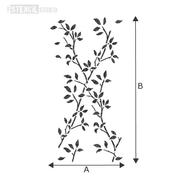 Leaf Trellis Repeat Pattern Stencil