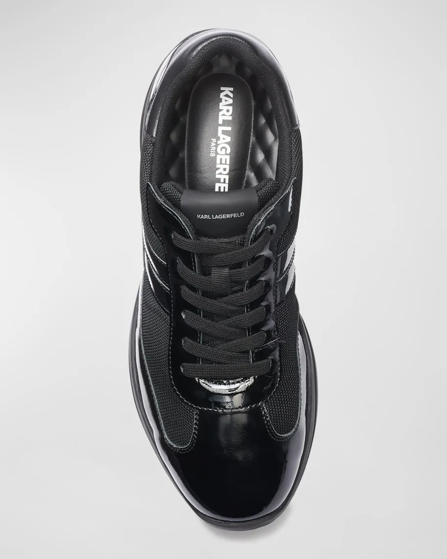 Men's low-top sneakers in nylon and matching patent leather Karl Lagerfeld Paris