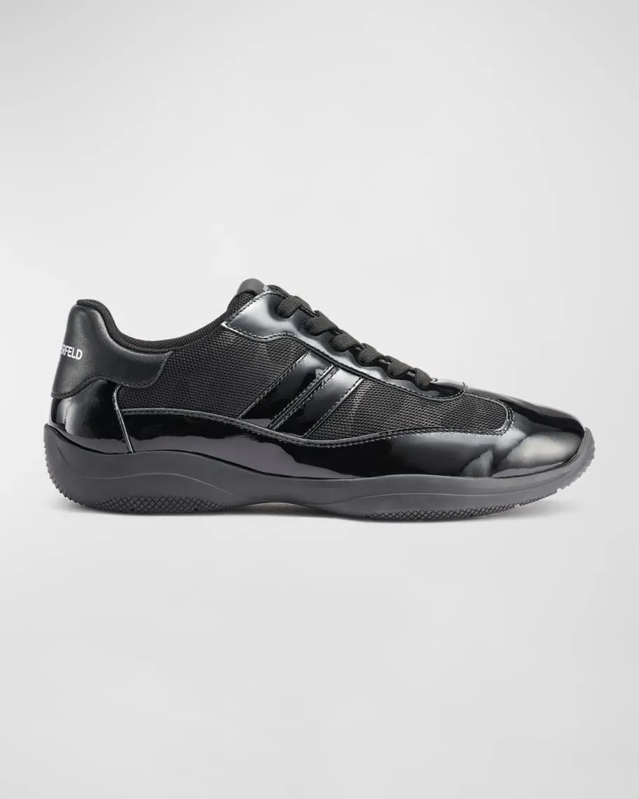 Men's low-top sneakers in nylon and matching patent leather Karl Lagerfeld Paris