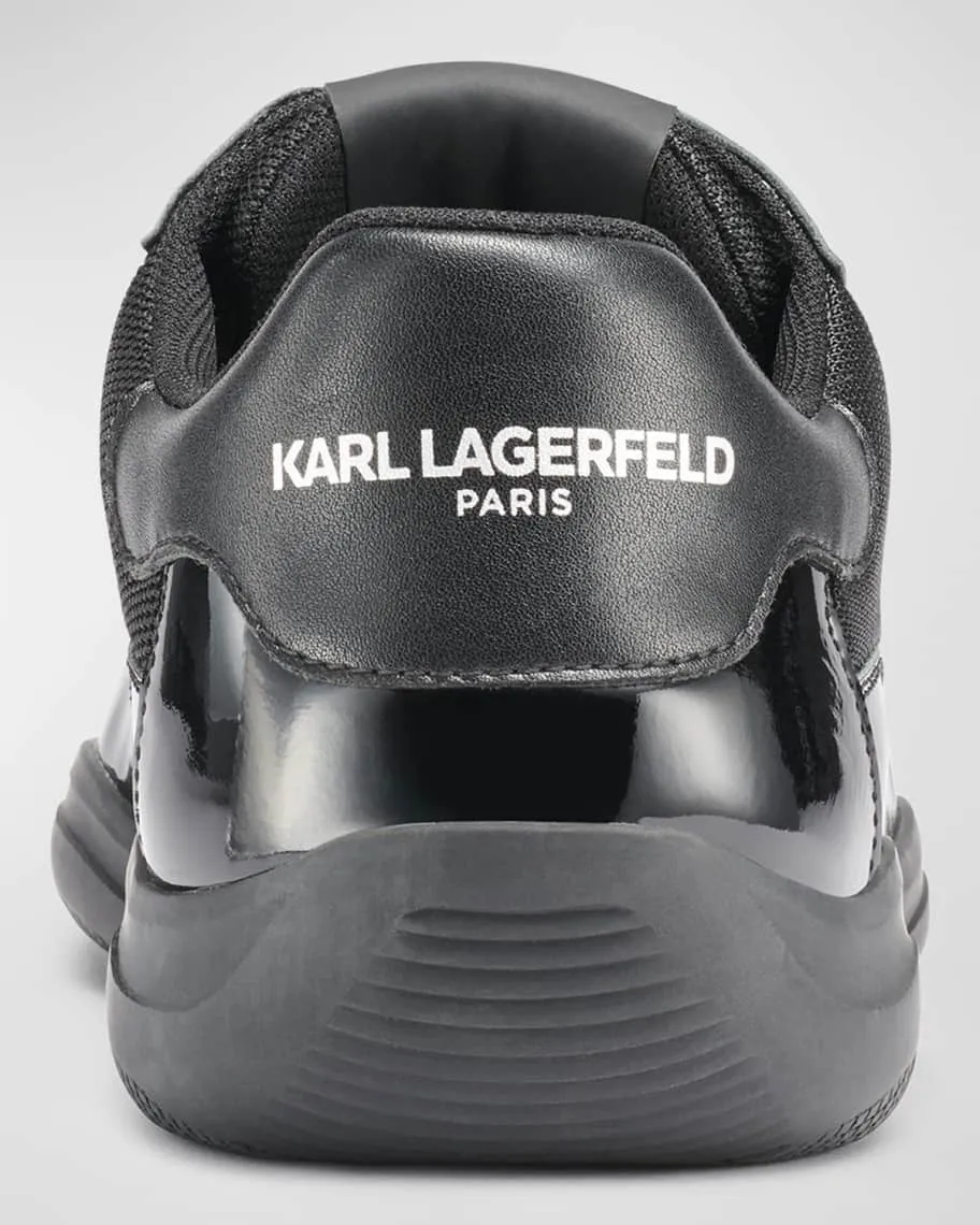 Men's low-top sneakers in nylon and matching patent leather Karl Lagerfeld Paris