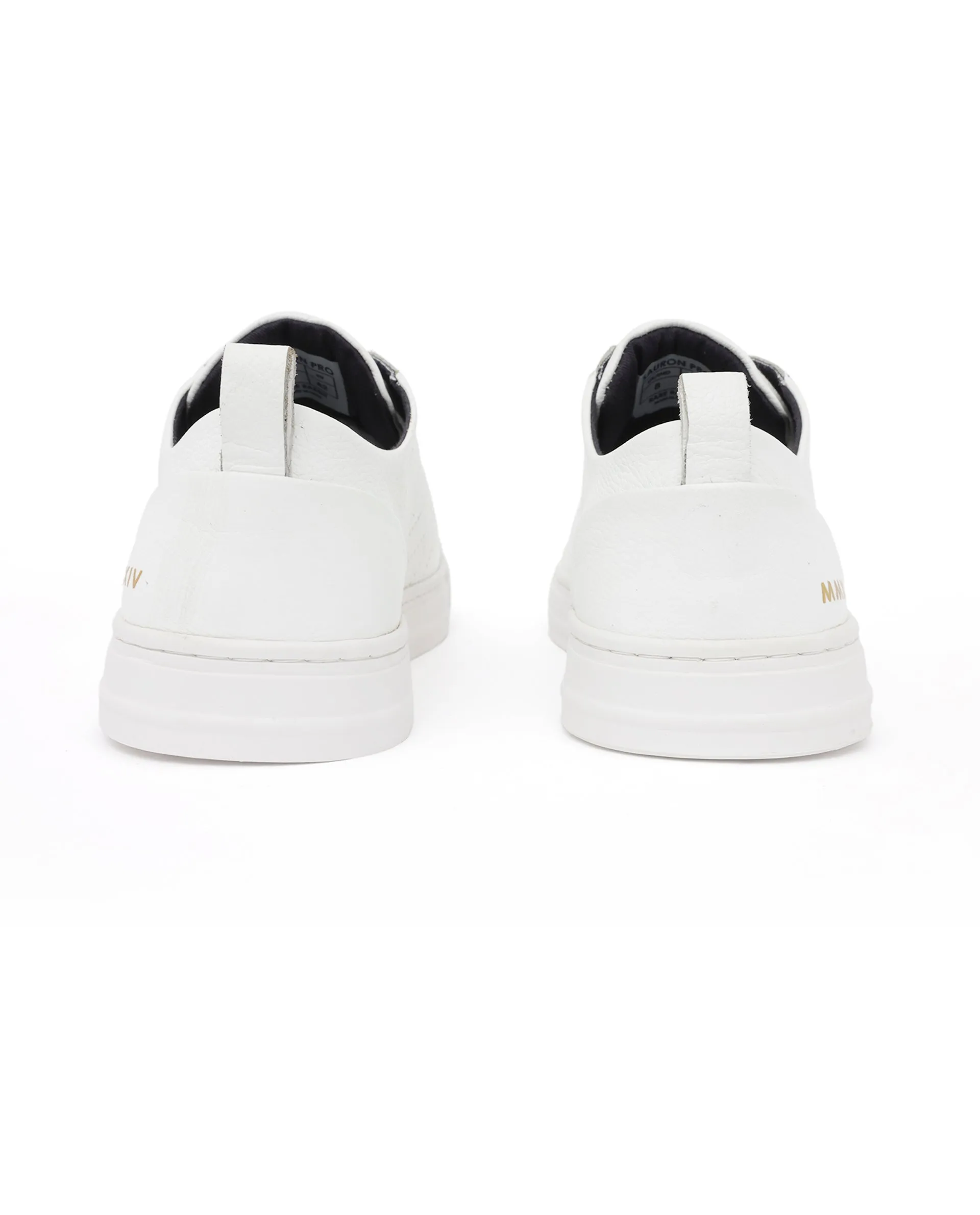 Rare Rabbit Mens Sauron Pro White Premium Milled Leather Lace Up Low Top Round Toe Sneaker Shoes