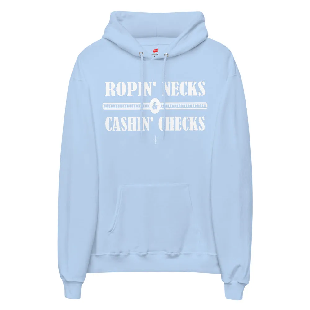 Ropin Necks and Cashin Checks Unisex fleece hoodie