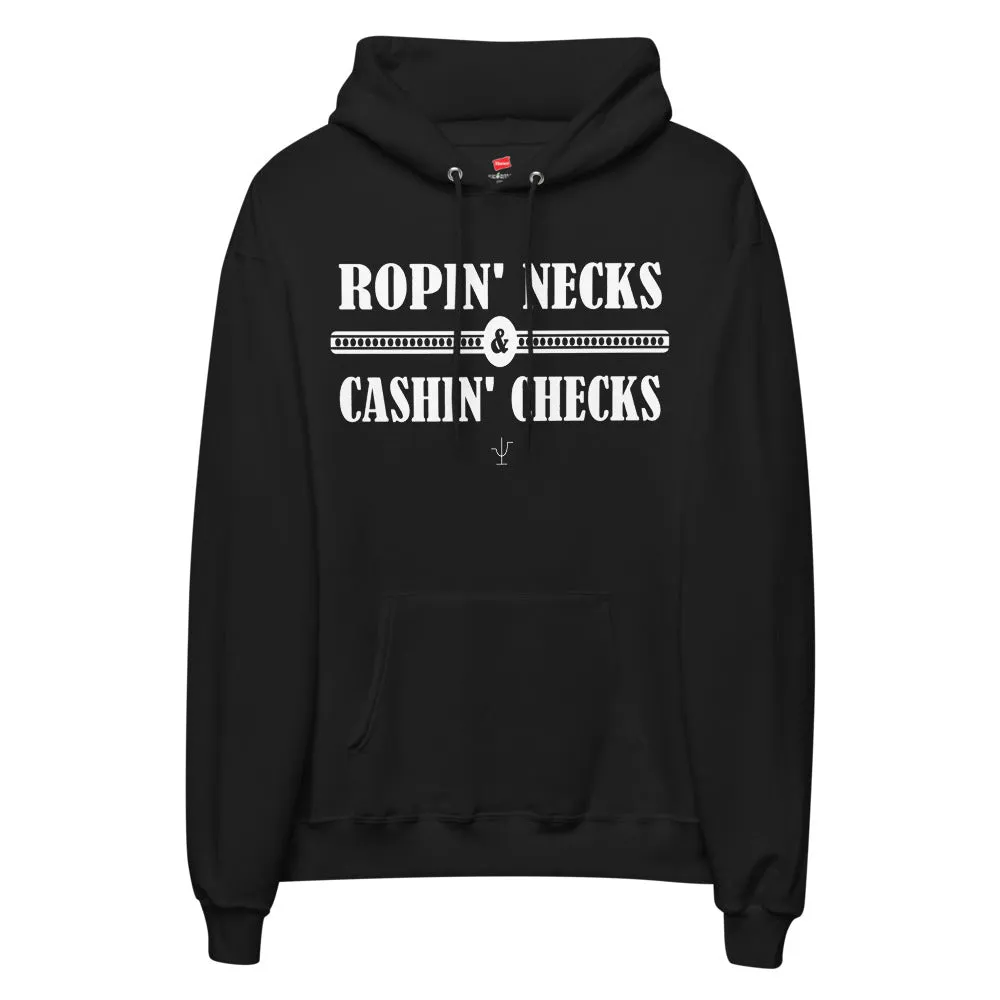 Ropin Necks and Cashin Checks Unisex fleece hoodie