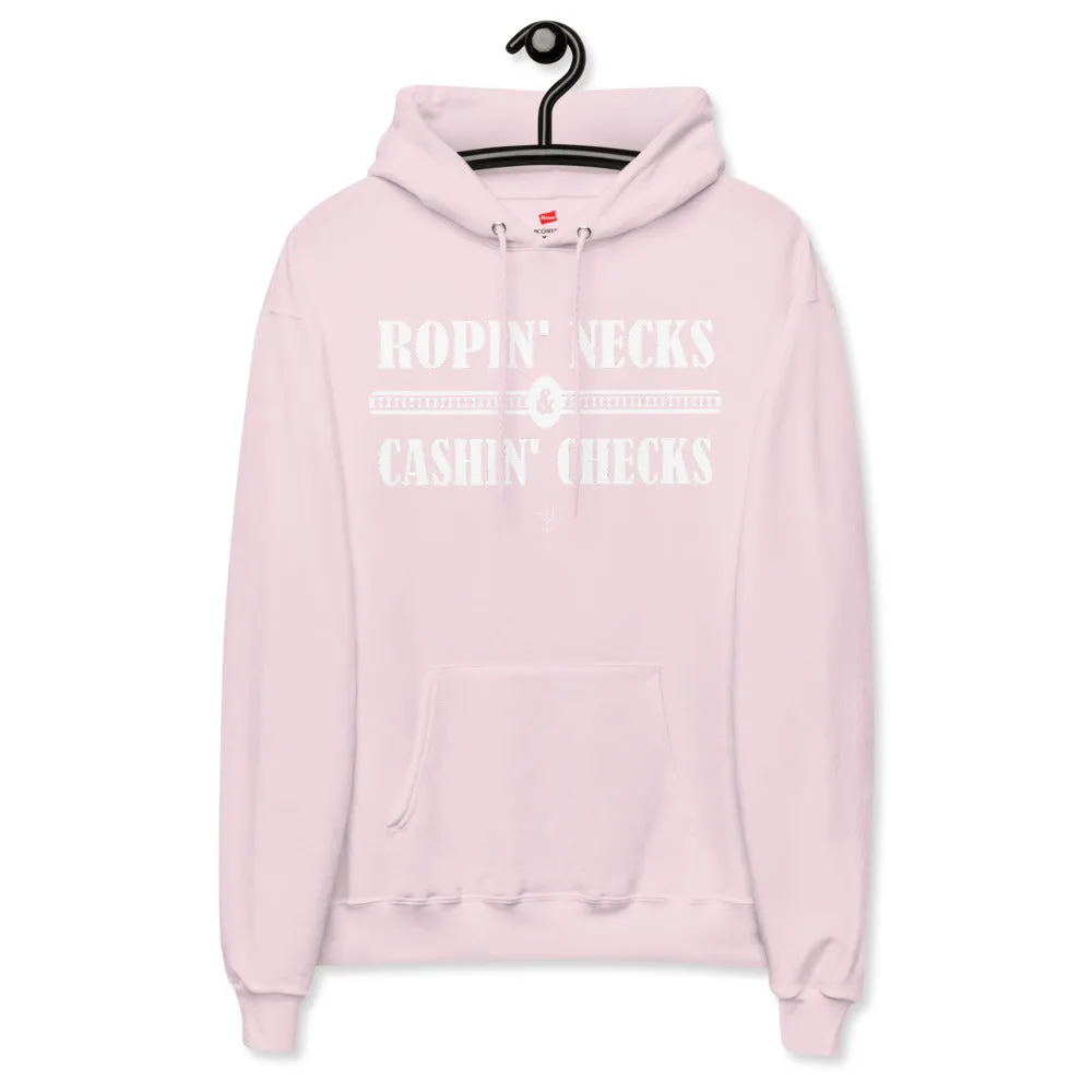 Ropin Necks and Cashin Checks Unisex fleece hoodie
