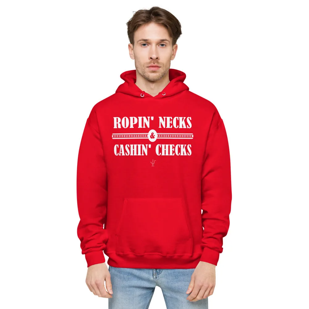 Ropin Necks and Cashin Checks Unisex fleece hoodie