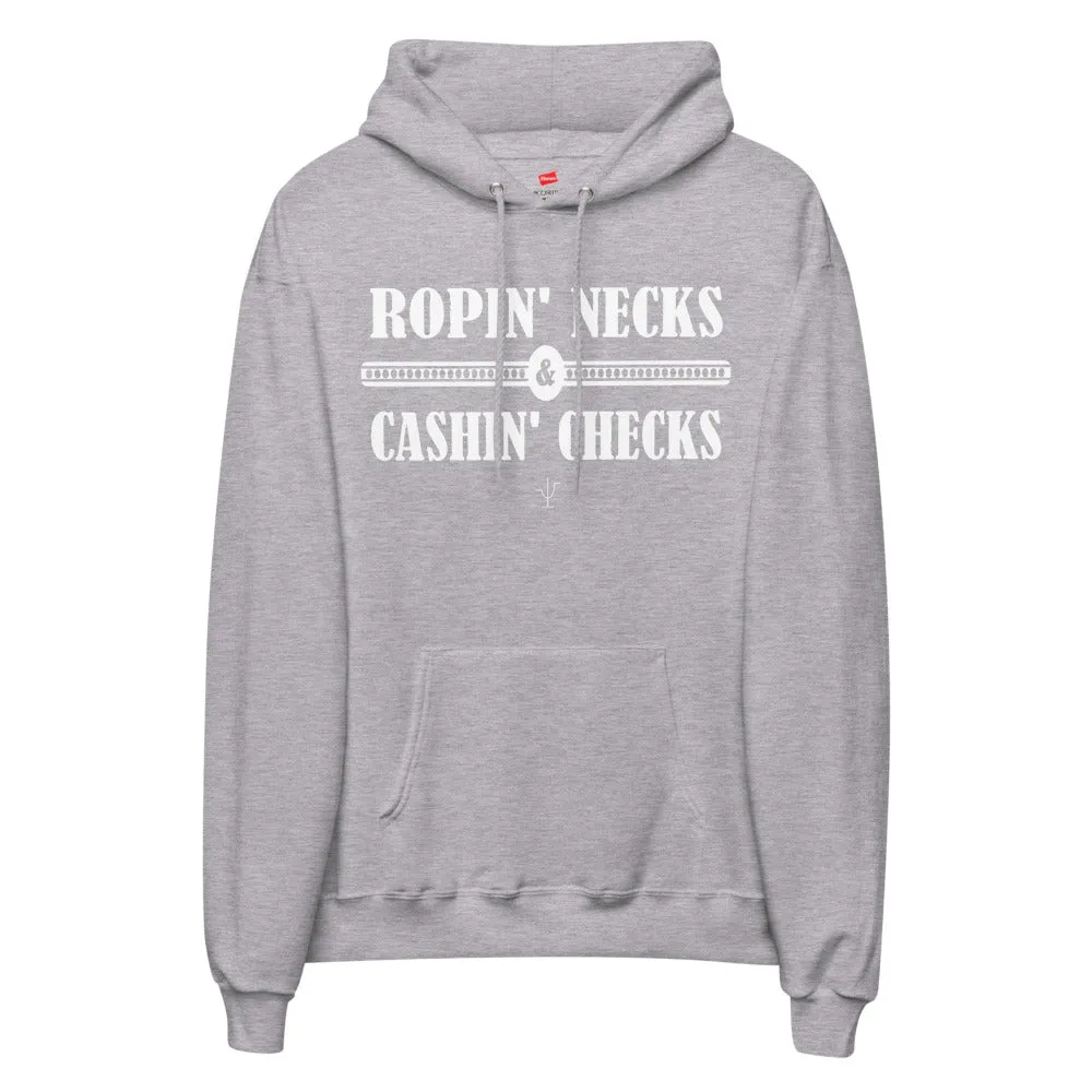Ropin Necks and Cashin Checks Unisex fleece hoodie