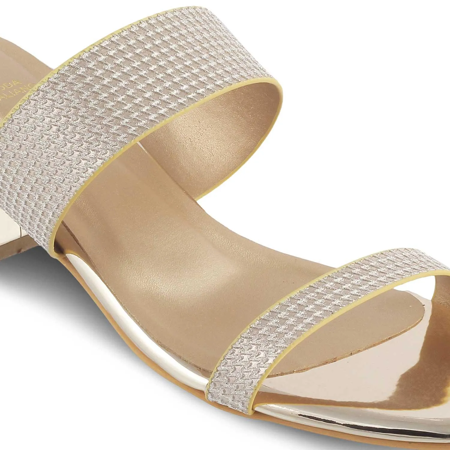 The Cos Gold Women's Dress Block Heel Sandals Tresmode