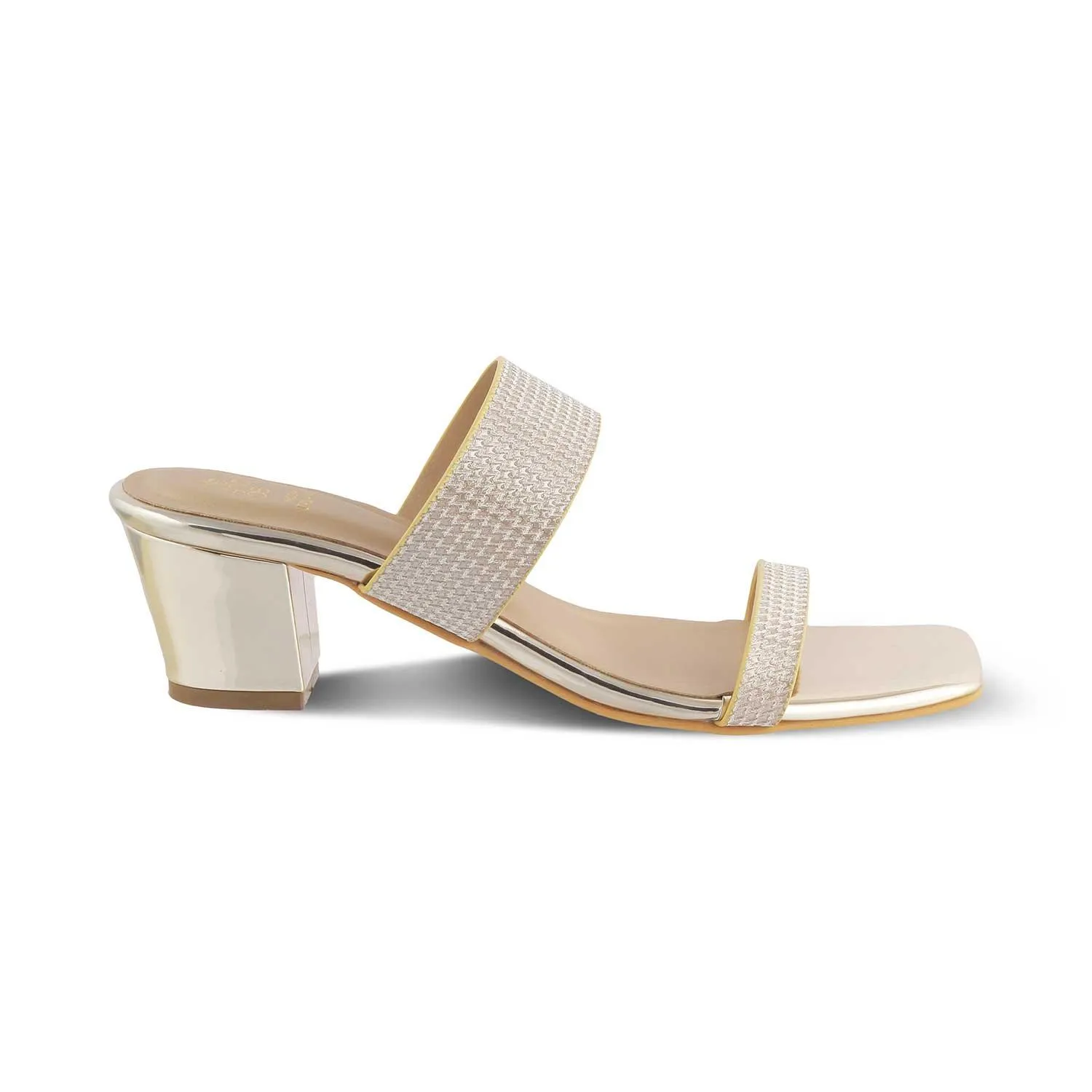 The Cos Gold Women's Dress Block Heel Sandals Tresmode