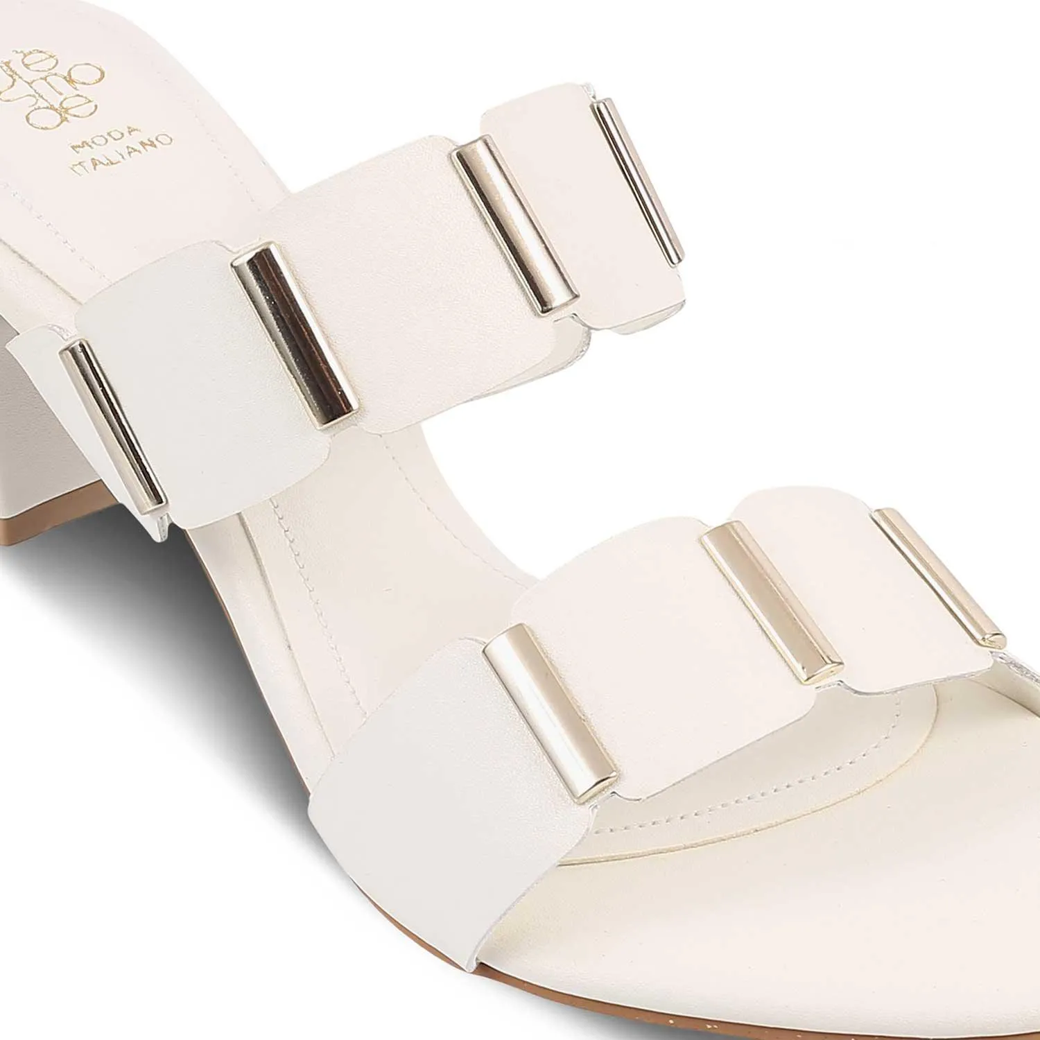 The Valer White Women's Dress Block Heel Sandals Tresmode