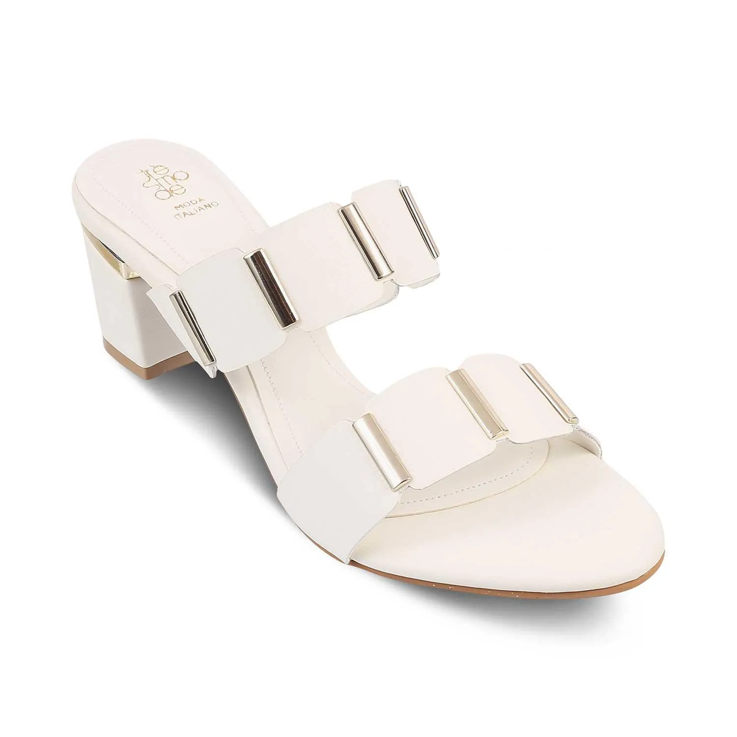 The Valer White Women's Dress Block Heel Sandals Tresmode